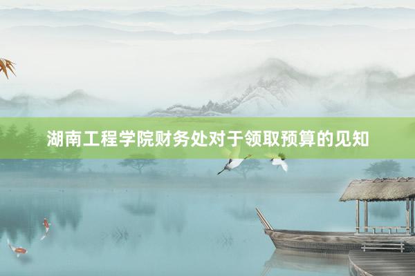 湖南工程学院财务处对于领取预算的见知