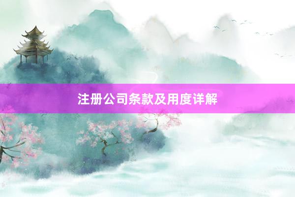 注册公司条款及用度详解