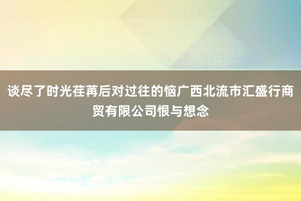 谈尽了时光荏苒后对过往的恼广西北流市汇盛行商贸有限公司恨与想念