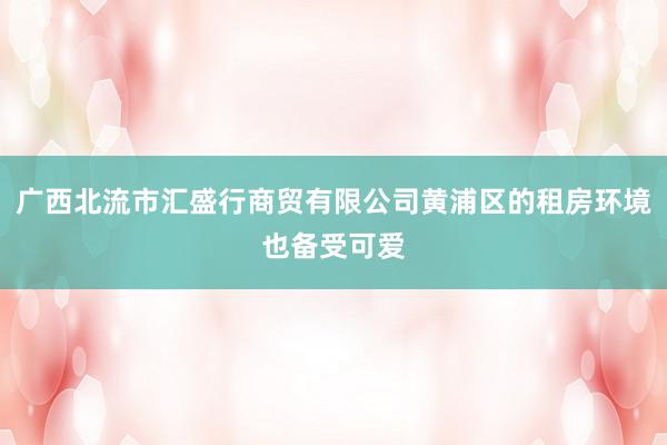 广西北流市汇盛行商贸有限公司黄浦区的租房环境也备受可爱